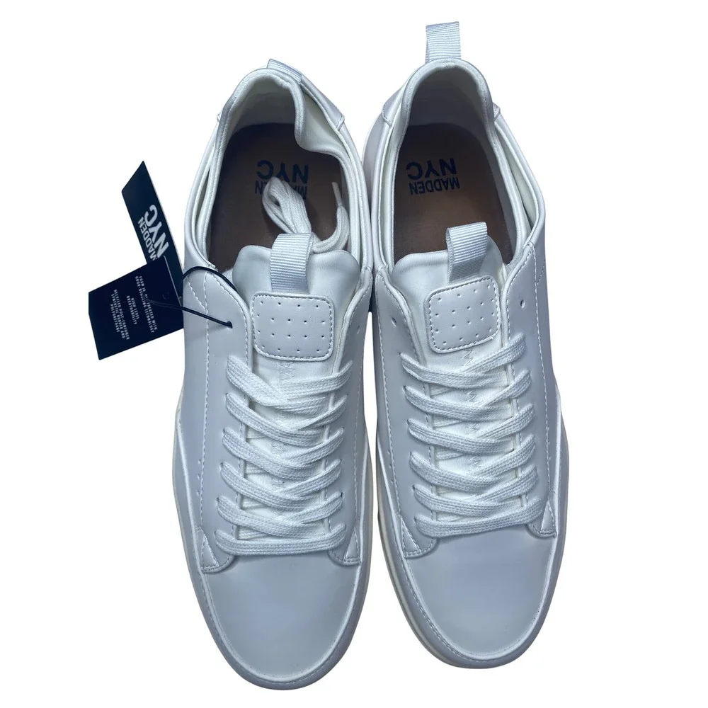Madden NYC Markk Court Casual Mens White Sneakers Size 12 Low Top Trainers NEW